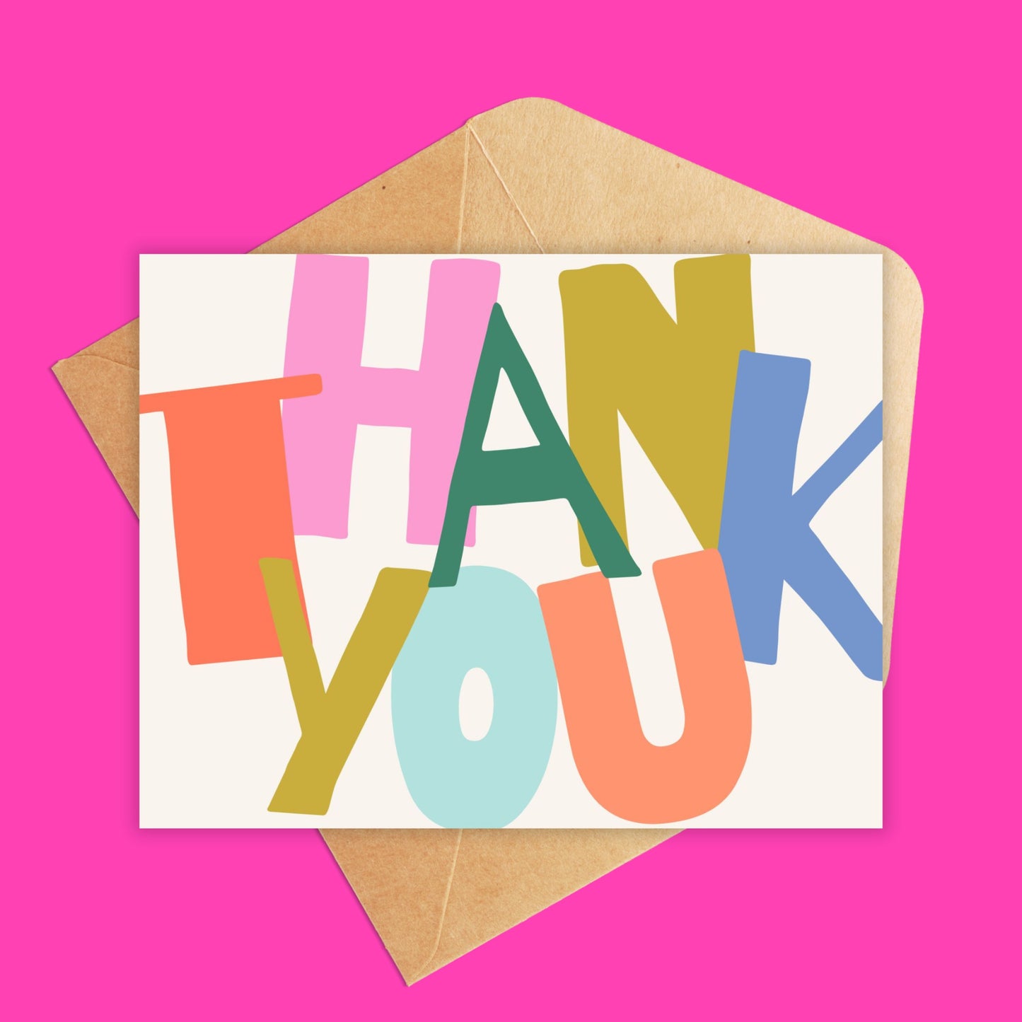 Thank You Rainbow Letters Card