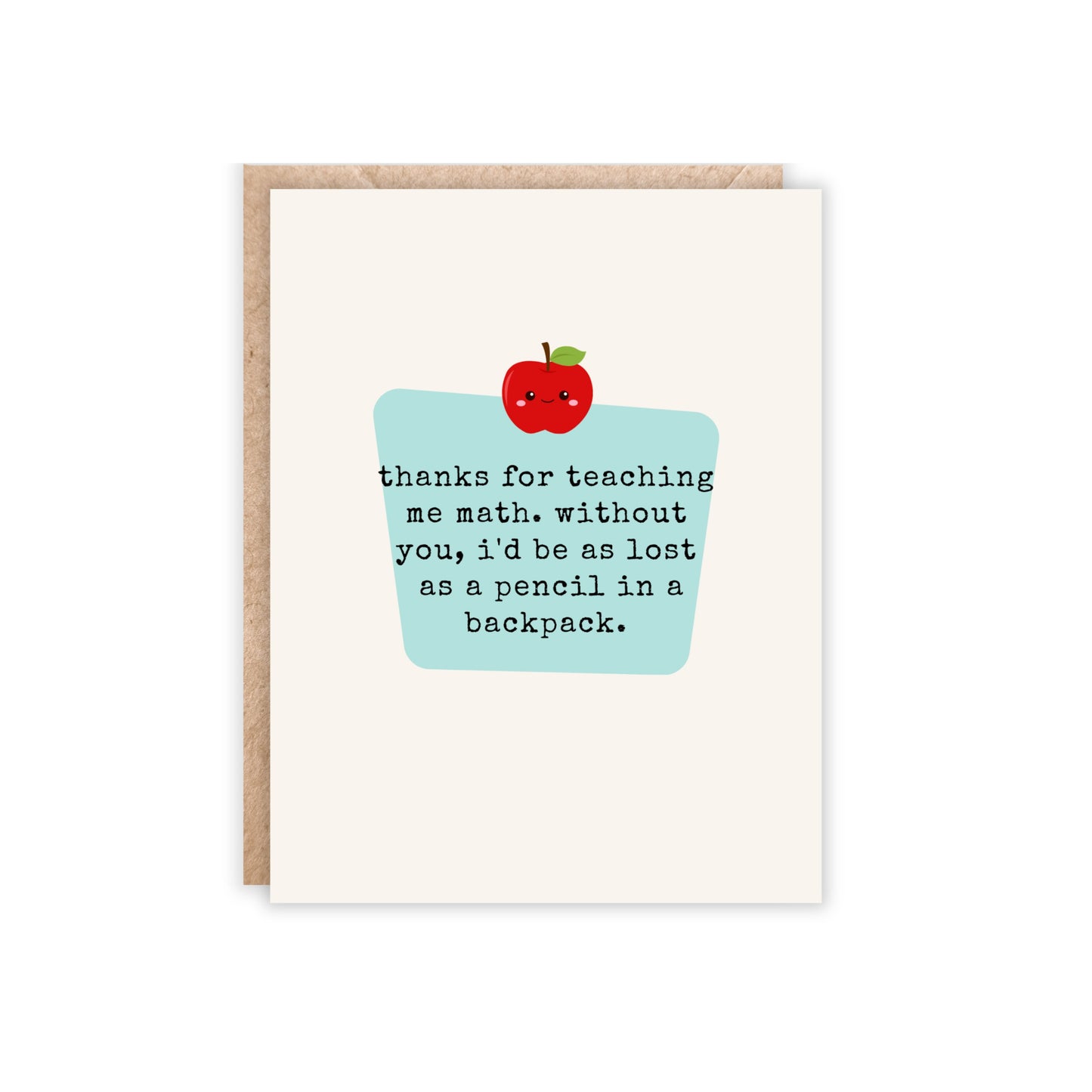 Teacher-Thanks for Teaching me Math Greeting Card