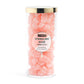 Sparkling rose gummy bears. Pink sugar gummy bears inside a clear jar with gold lid. 