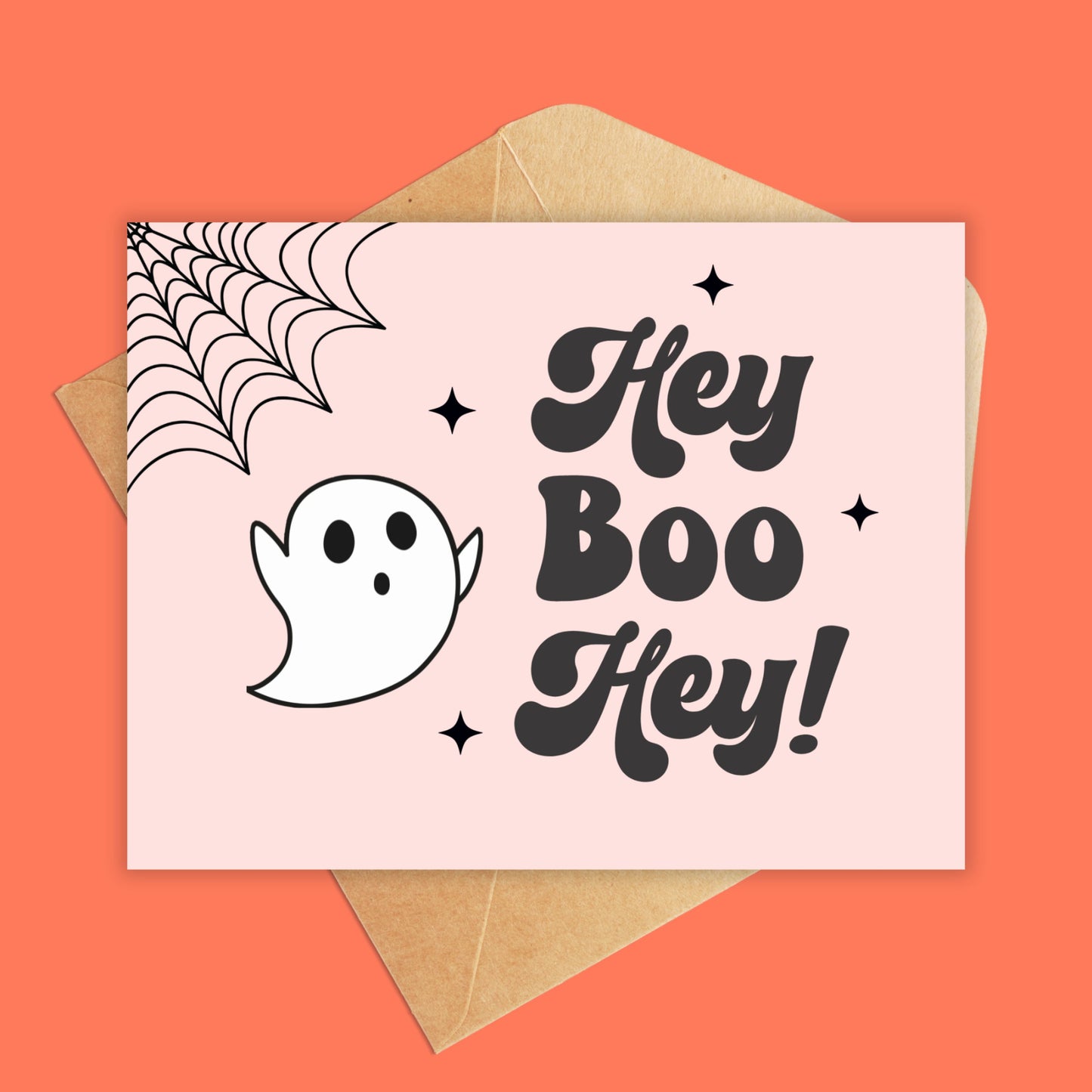 Hey Boo Hey Cute Ghost Greeting Card