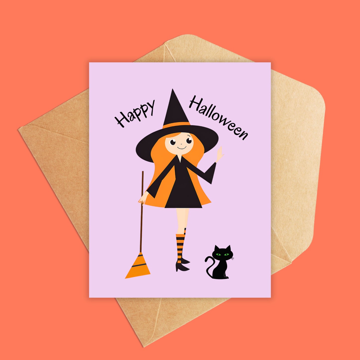 Happy Halloween Witch Card