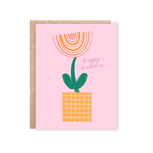Abstract Flower Birthday Card