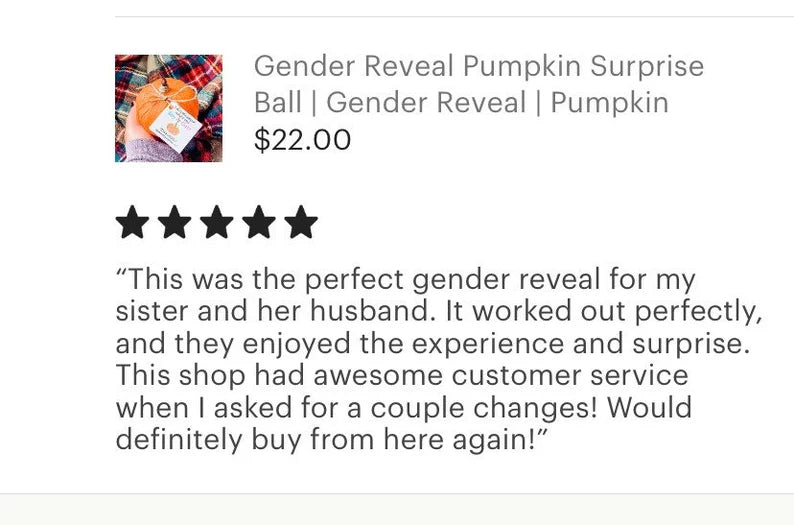 Gender Reveal Pumpkin Surprise Ball