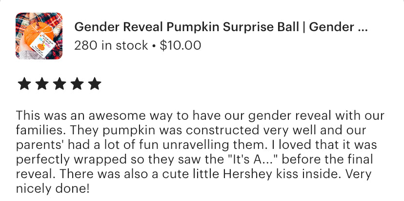 Gender Reveal Pumpkin Surprise Ball