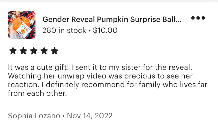 Gender Reveal Pumpkin Surprise Ball