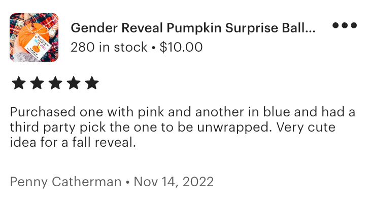 Gender Reveal Pumpkin Surprise Ball