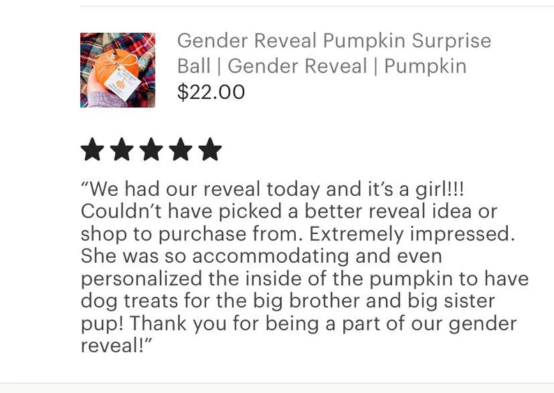 Gender Reveal Pumpkin Surprise Ball