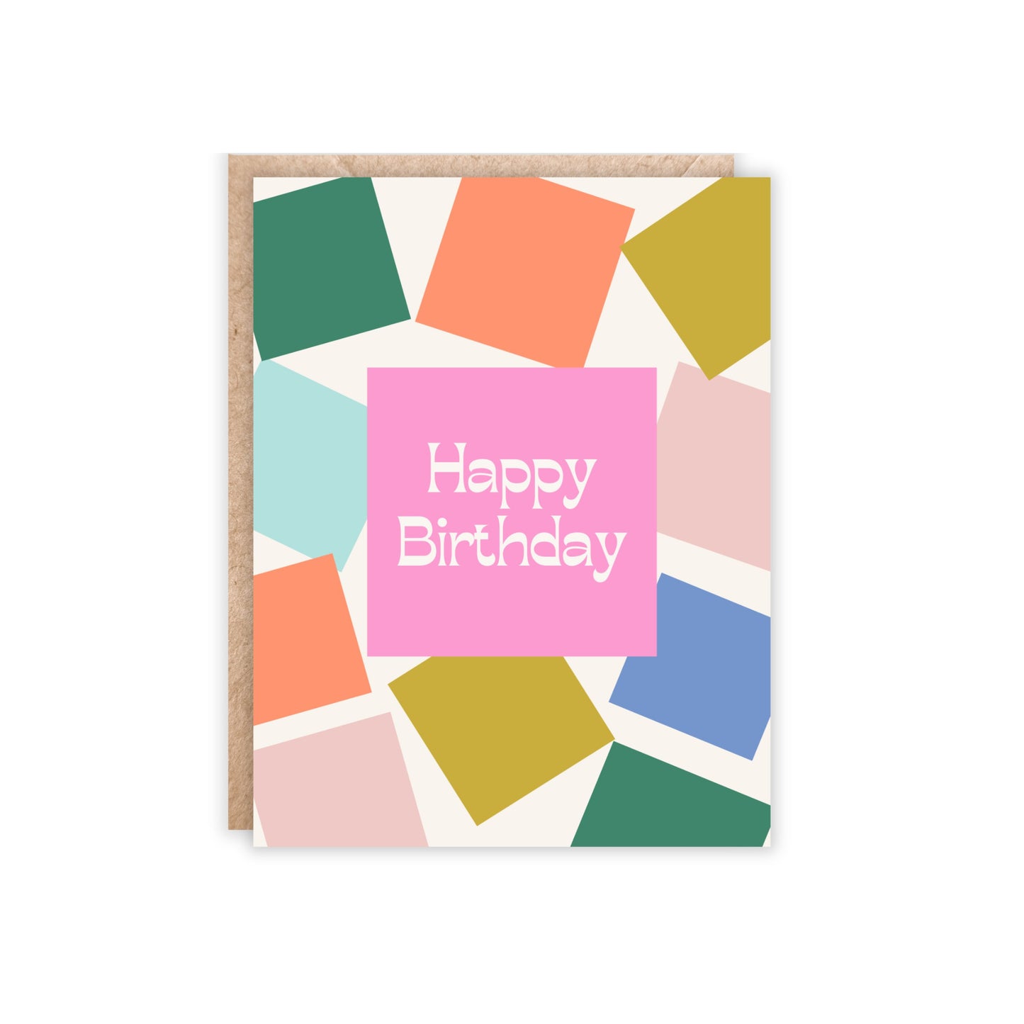 Big Block Confetti Happy Birthday Card