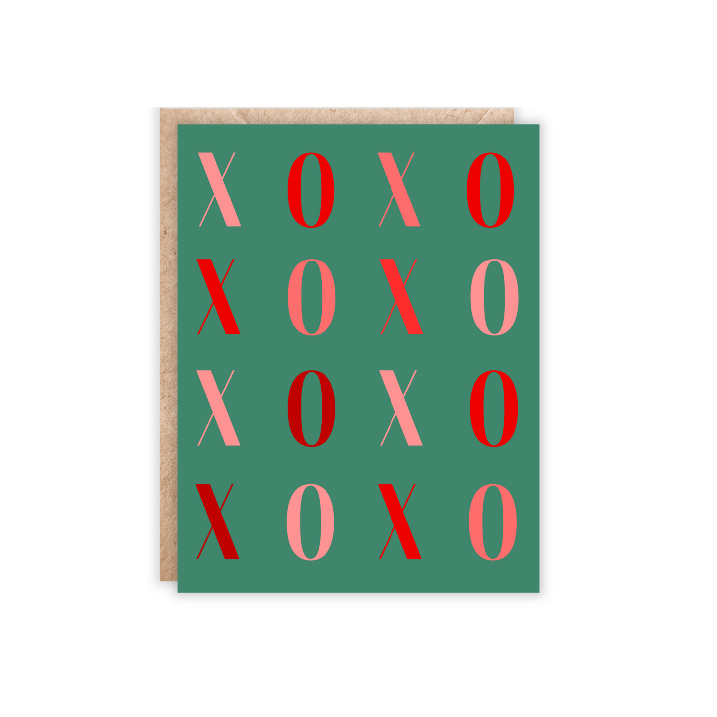 Green XOXO Valentine's Day Card