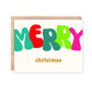 Merry Retro Bubble Font Holiday Card