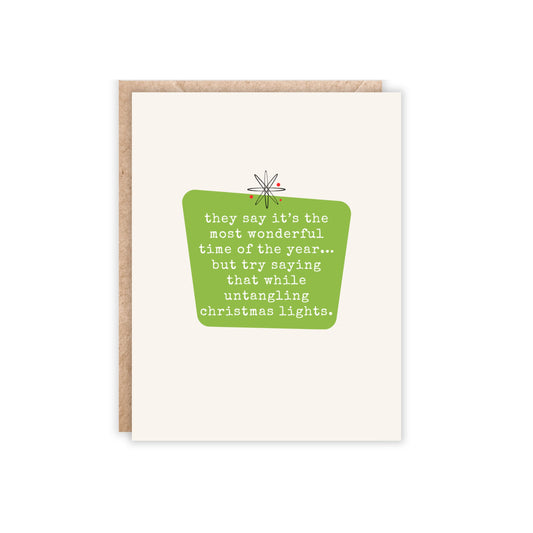 Untangling Christmas Lights Greeting Card