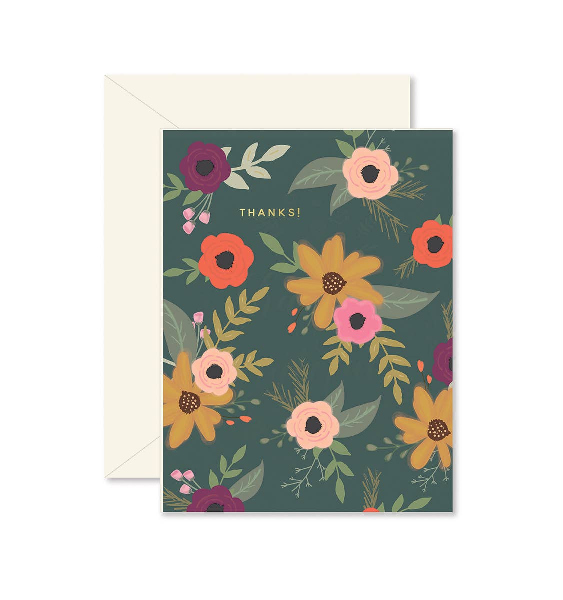 Floral Thanks Greeting Card