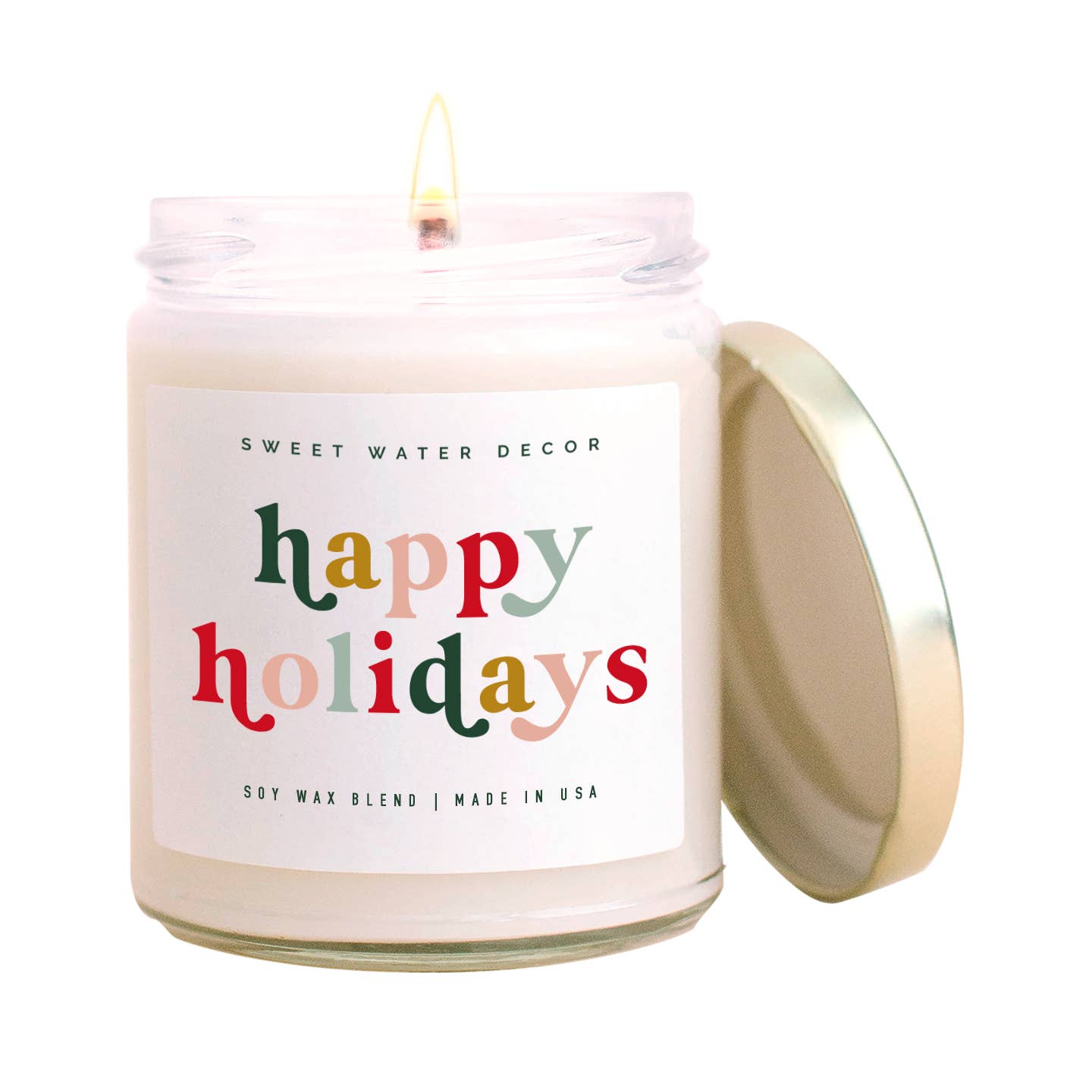 Happy Holidays 9 ozSoy Candle - Christmas Home Decor & Gifts